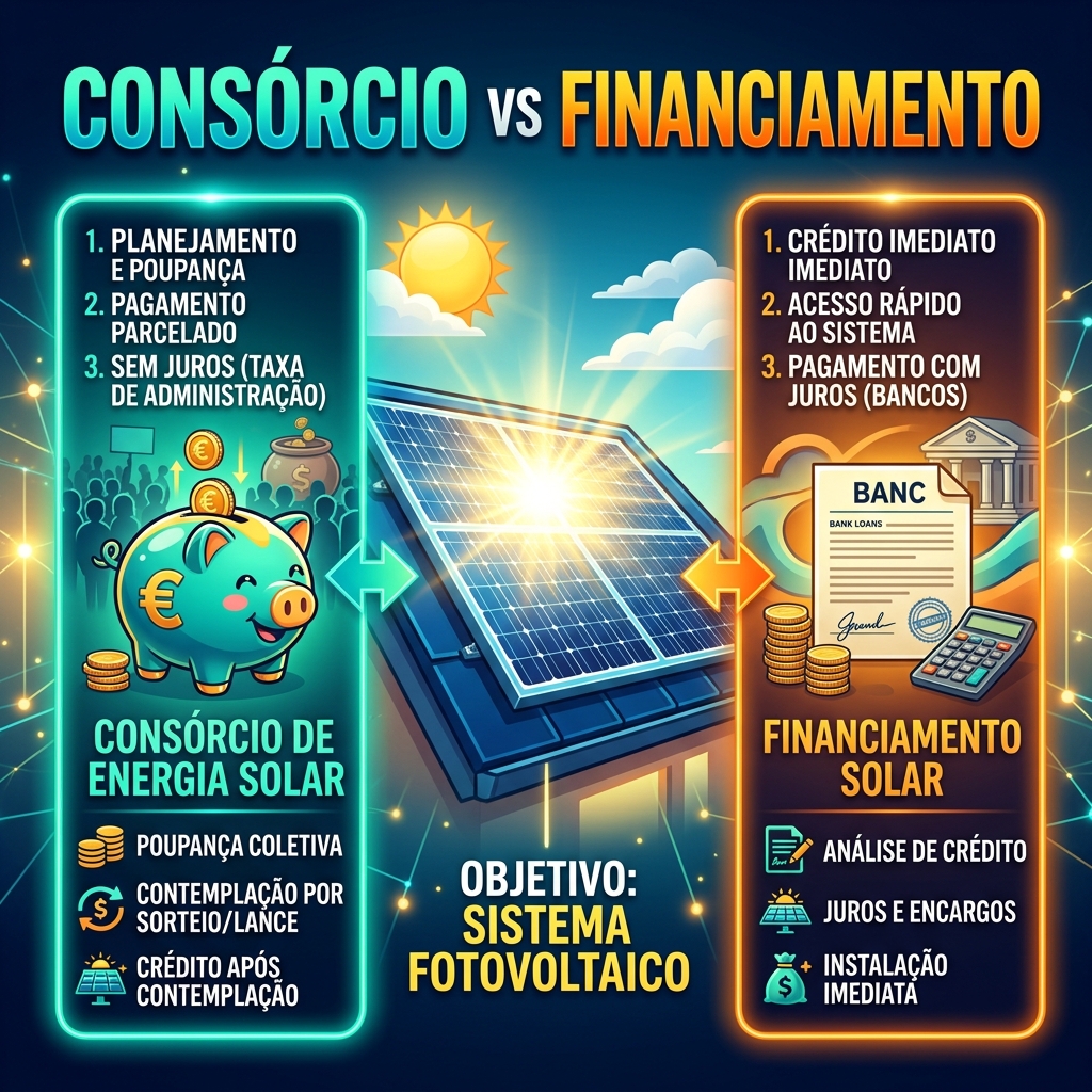 Consórcio ou Financiamento Para Energia Solar: Qual Vale Mais a Pena?